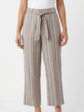 Striped Tie-Waist Relaxed Fit Trousers