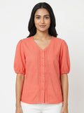 AND Top Casual Coral Blended