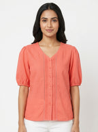 AND Top Casual Coral Blended