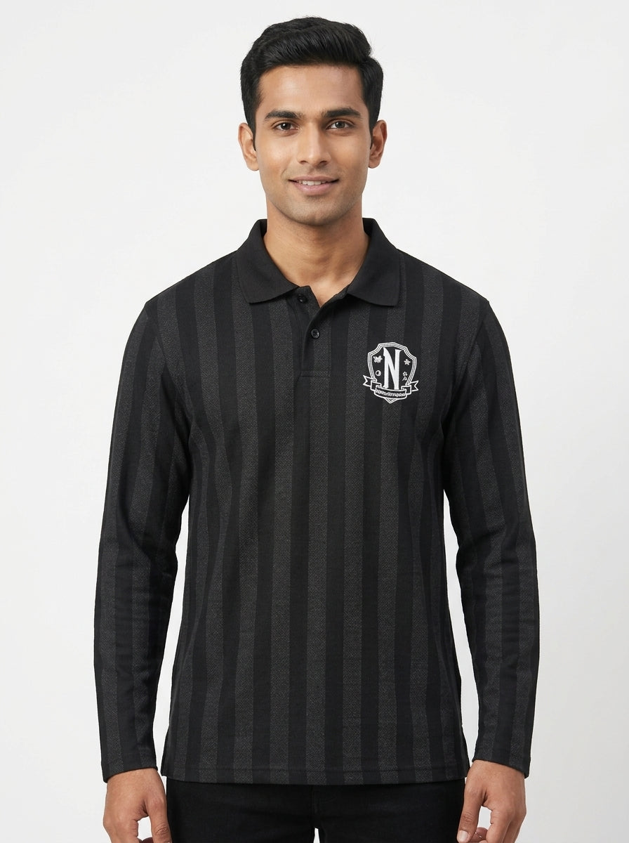 H&M T-Shirt Casual Black Blended