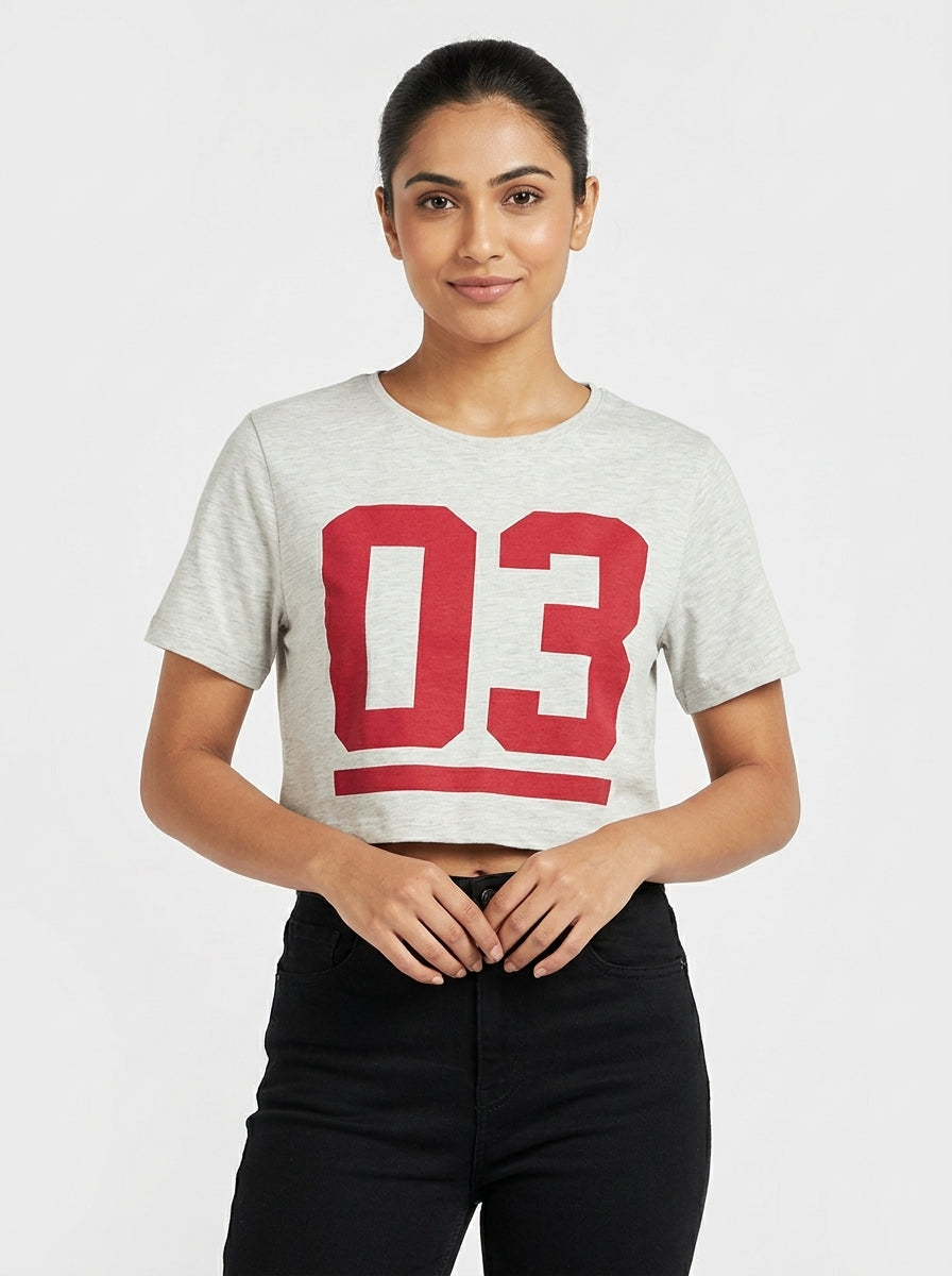 Top Casual Grey Cotton
