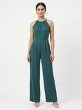 Women's Teal Halter Neck Jumpsuit