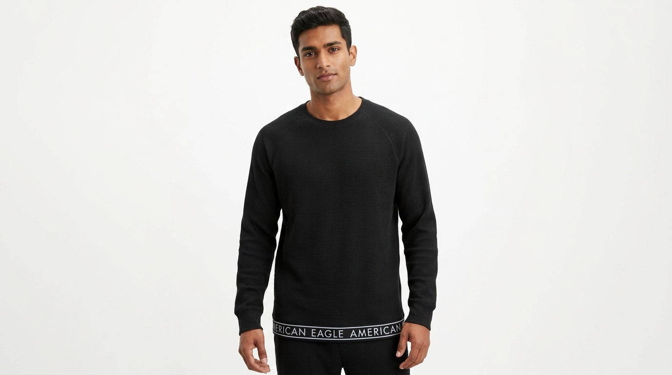 American Eagle Outfitters Black Crew Neck Sweatshirt