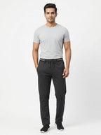 Men's Charcoal Sporty Track Pants with Drawstring
