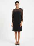 Elegant Black Lace Sleeve Dress
