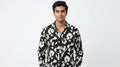 Shirt Casual Black Polyester