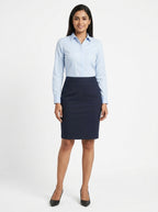 Navy Slim Fit Tailored Skirt
