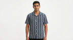 Navy Blue Striped Slim Fit Casual Shirt