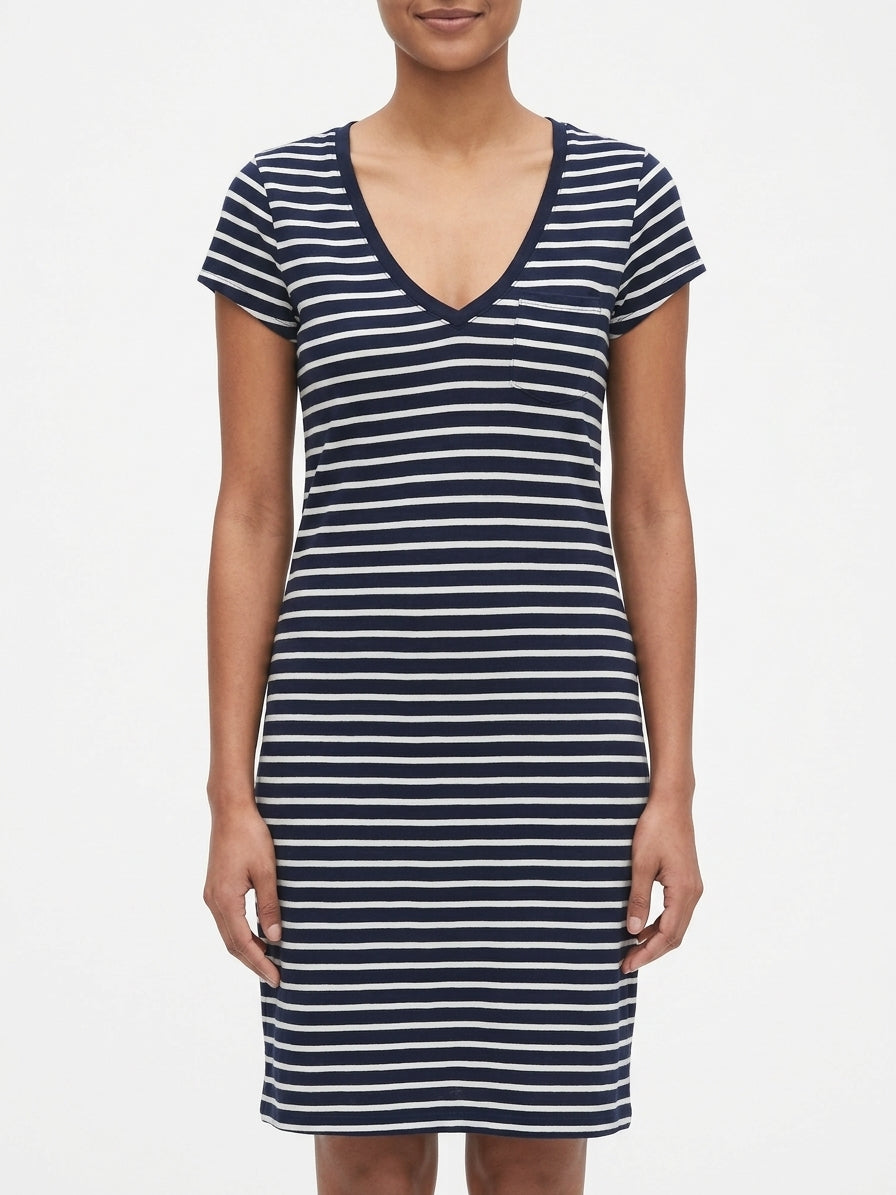 Gap Navy and White Striped T-Shirt Size XS