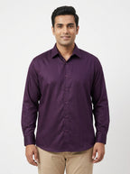 Purple Long Sleeve Casual Button-Up Shirt