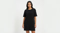 Black Oversized Casual Tunic Dress