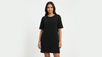 Black Oversized Casual Tunic Dress