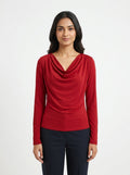 New Me Top Casual Red Polyester