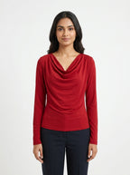 New Me Top Casual Red Polyester
