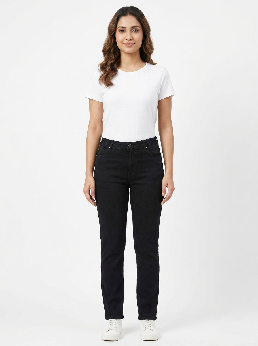 Stylish Black Regular Fit Casual Trousers