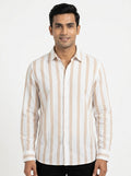 OUTRYT Shirt Casual Beige Viscose & Cotton
