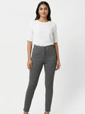 Annabelle Trousers Casual Charcoal Blended & Polyester