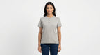 Grey Regular Fit Henley Neck T-Shirt
