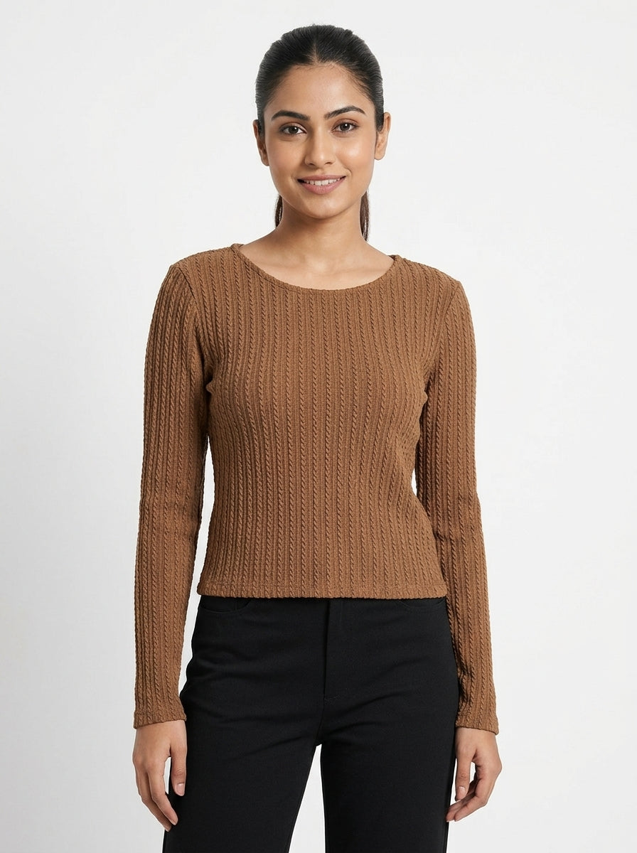 Zudio Tunic Casual Brown Blended