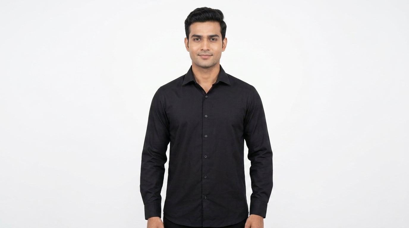 Classic Black Long Sleeve Casual Shirt