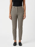 Black Houndstooth Patterned Slim Fit Trousers
