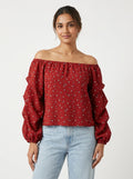 Max Top Casual Red Polyester