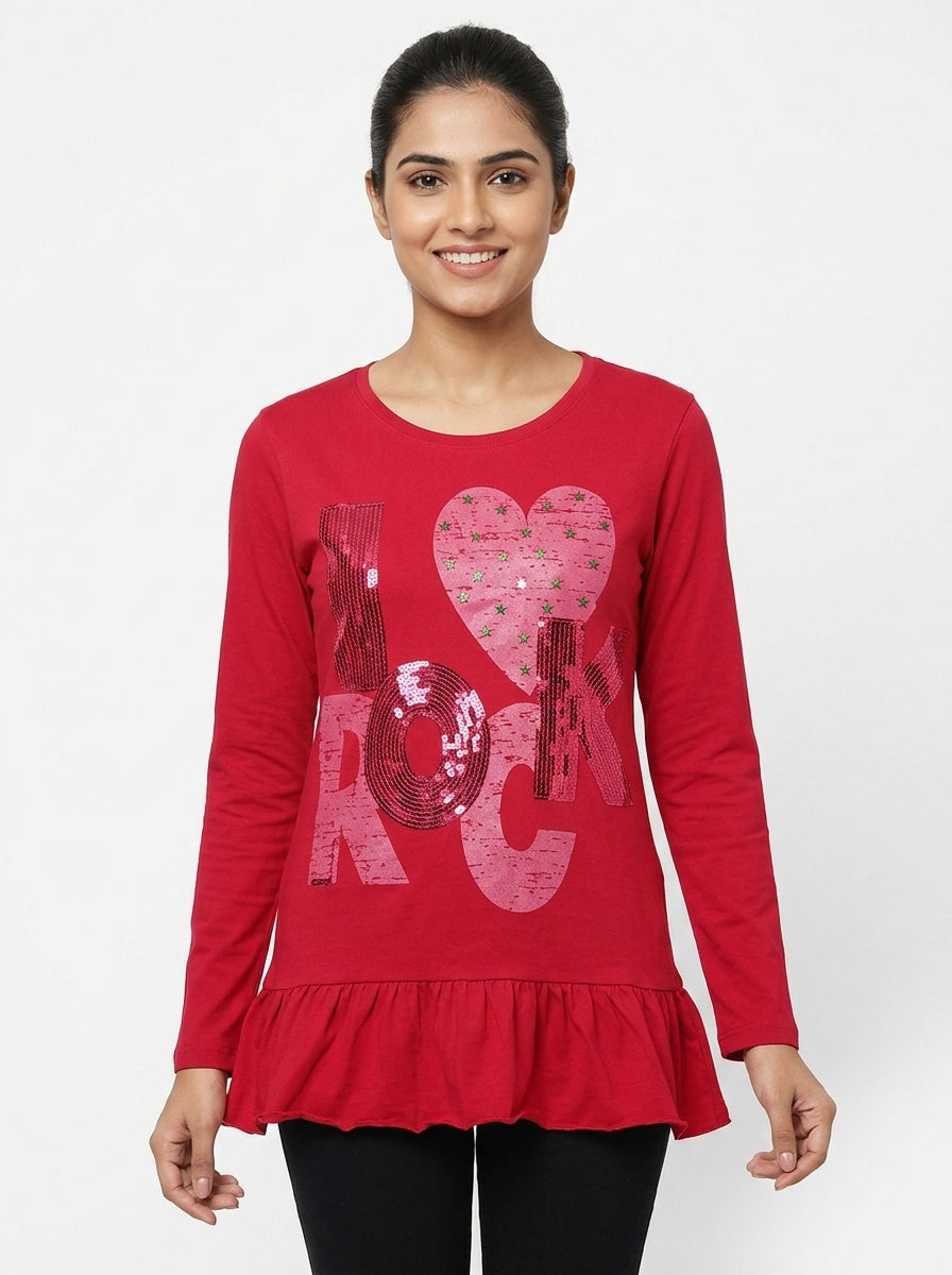 Dj&C Tunic Casual Red Cotton