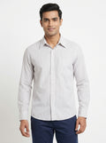 White Striped Regular Fit Casual Shirt