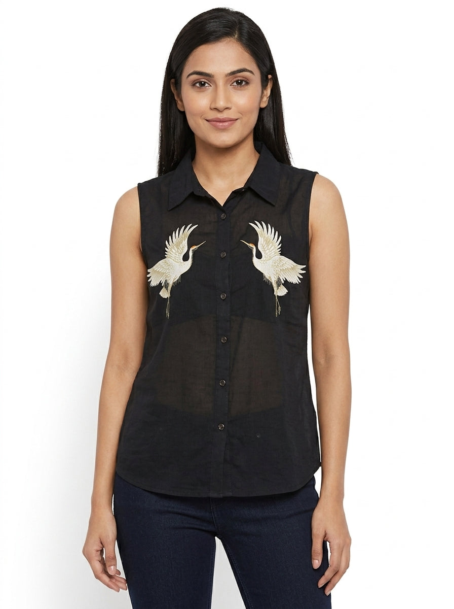 Vero Moda Top Casual Black Viscose
