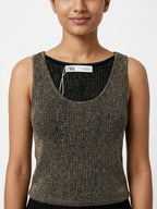 Zara Top Casual Bronze Blended