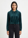 Hoodie Casual Teal Polyester