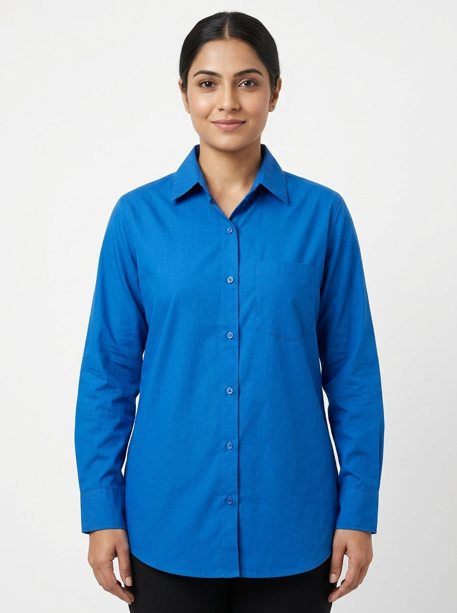 Blue Regular Fit Casual Long Sleeve Shirt