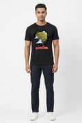 Brain Tree Graphic Printed Black Tshirt