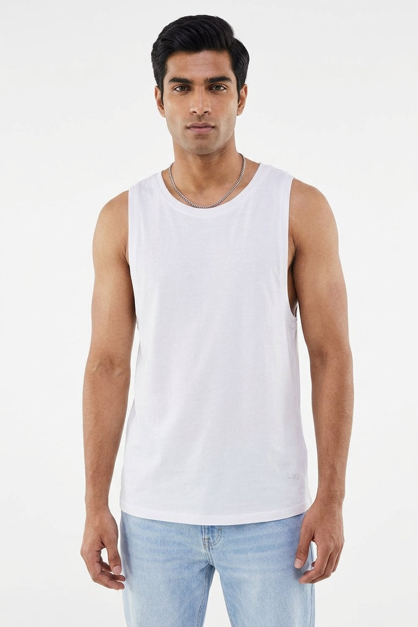 Sleeveless White Tshirt