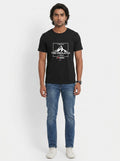 Himalayas - Styched in India Graphic T-Shirt Black Color