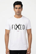 Fixed - White Tee with 3D illusion Casual round neck tshirt