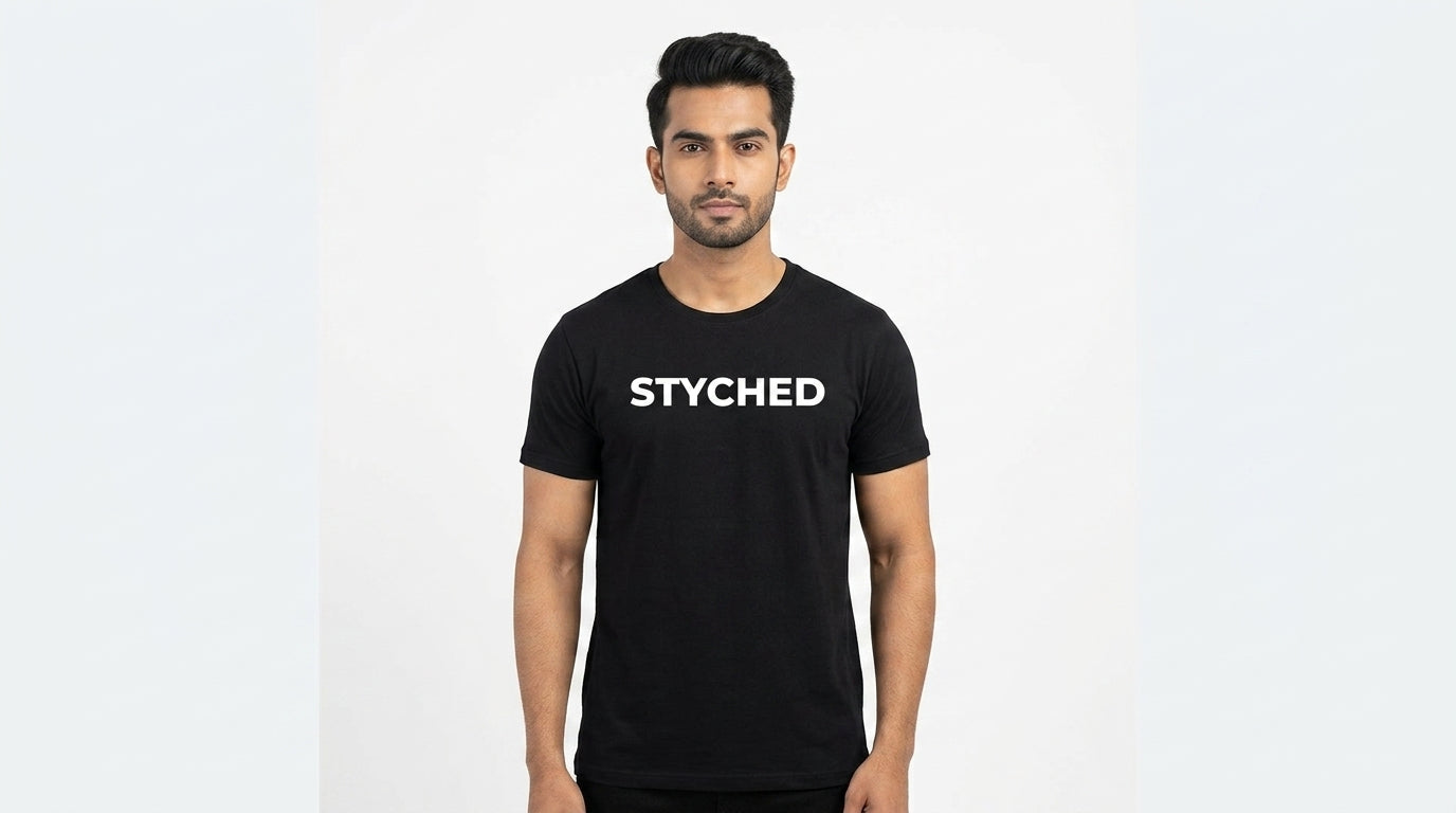 Styched Font Black Tshirt