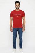 Missing Me - Semicolon - Coders and Developers Quirky Tee Red Color