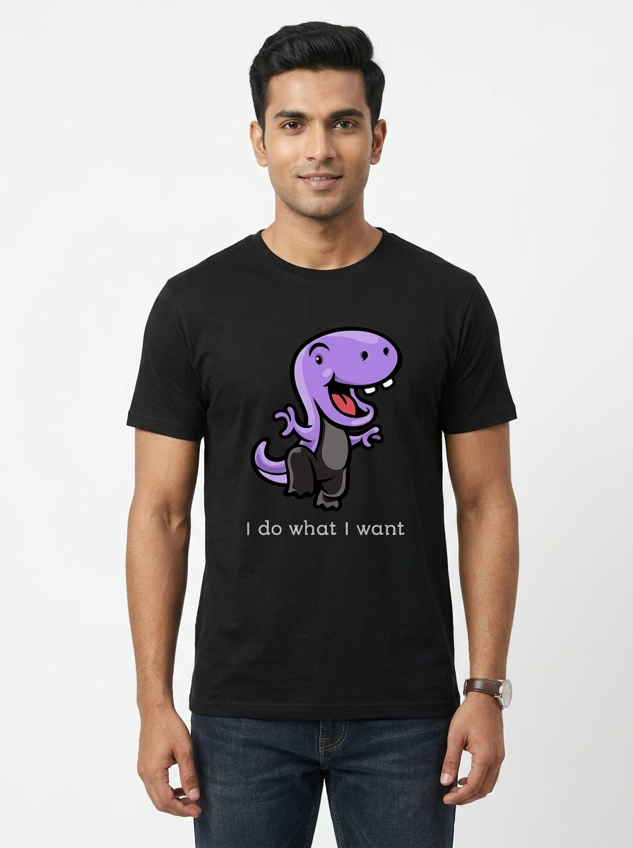 I Do What I Want Graphic Printed Black Tshirt
