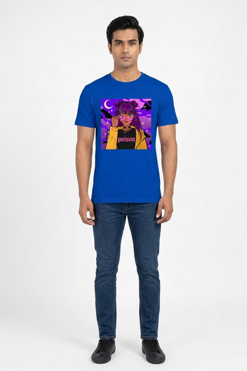Poison Graphic Printed Blue Tshirt