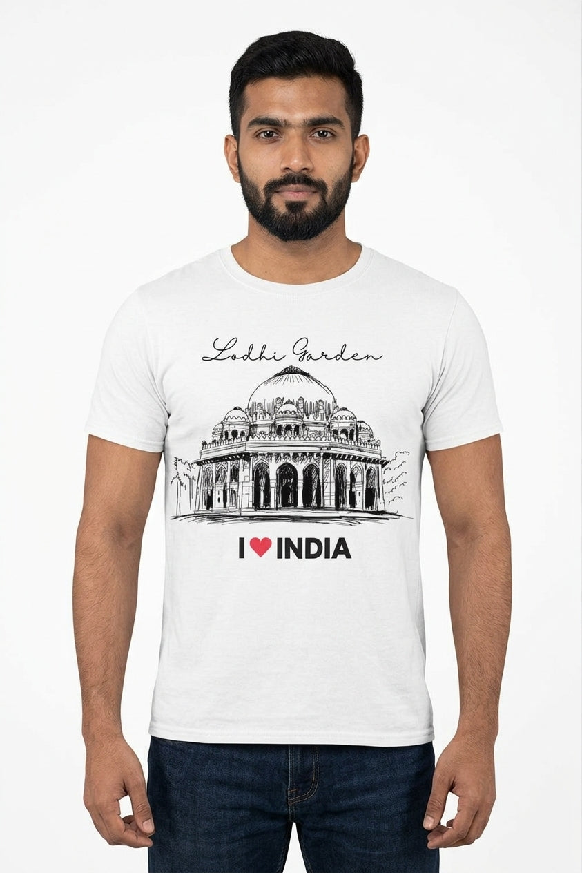 Lodhi Gardens - Styched in India Graphic T-Shirt White Color