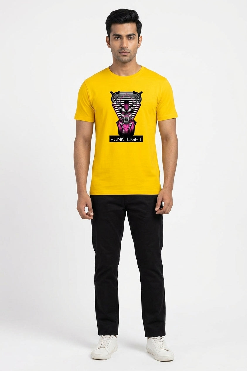 Funk Light Graphic Printed Yellow Tshirt
