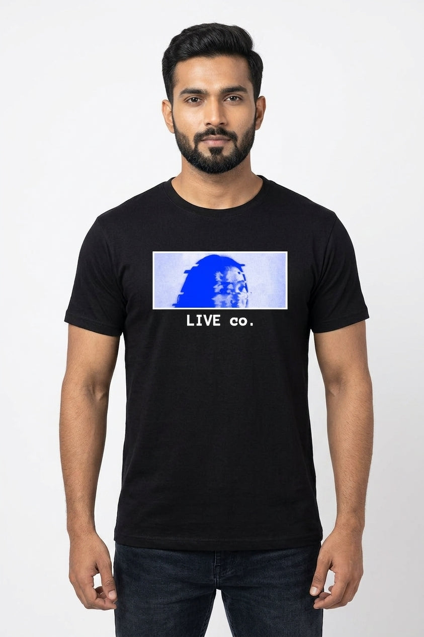Live Co Mystery Graphic Printed Black Tshirt