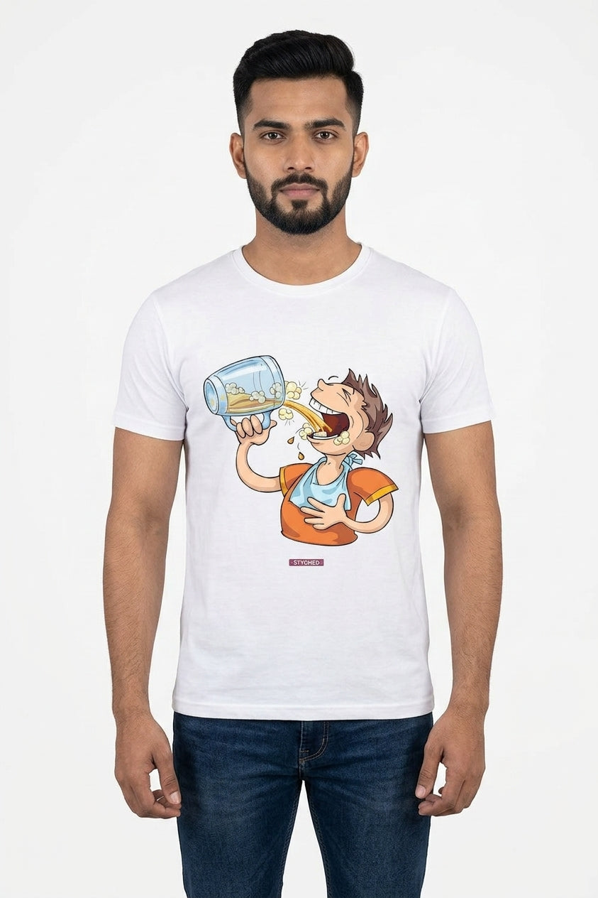 Quench your thirst with beer - Funny Graphic Printed Casual T Shirt