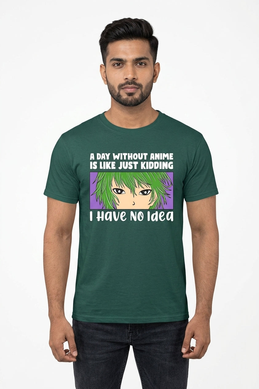 A Day Without Anime Green Tee