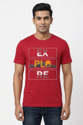 Explore Graphic Printed Red Tshirt