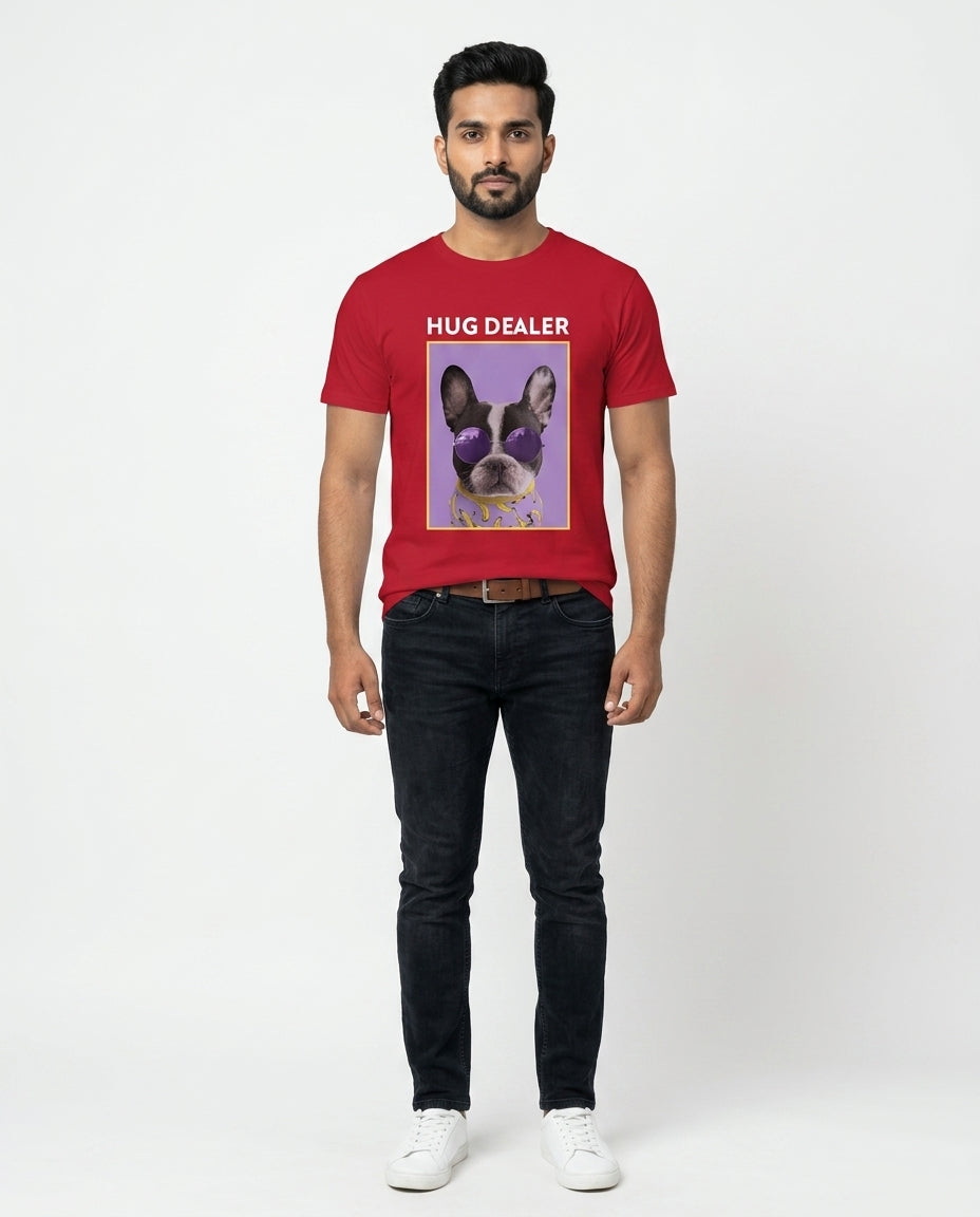 Hug Dealer Graphic Printed Red Tshirt