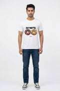 Do (Two) Nuts - Quirky Graphic T-Shirt White Color