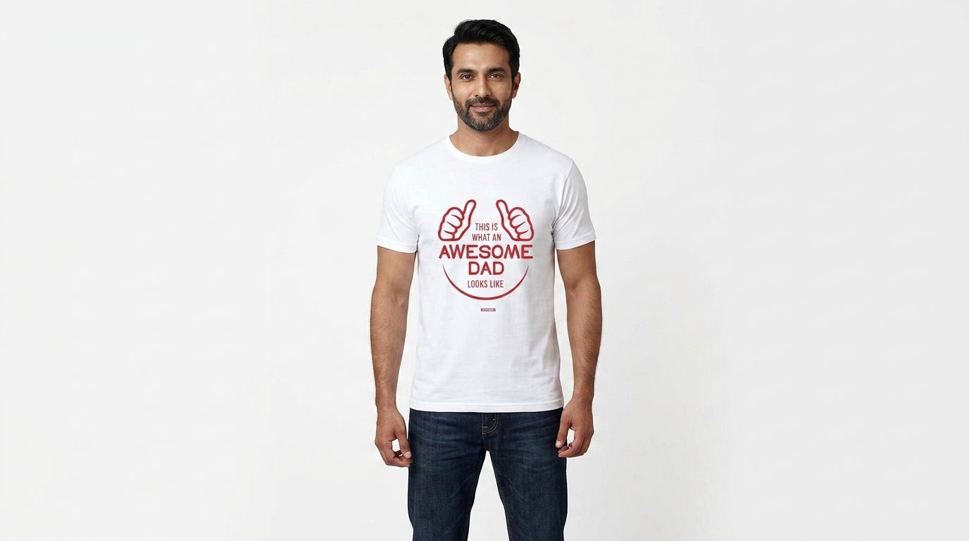 This is what an Awesome Dad looks like - Graphic T-Shirt White Color