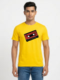 Punk Tape Graphic Printed Yellow Tshirt